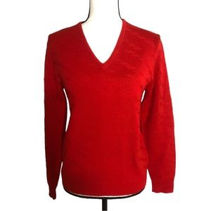 Vintage🔥Pendleton Wool Red V-neck sweater Sz 34